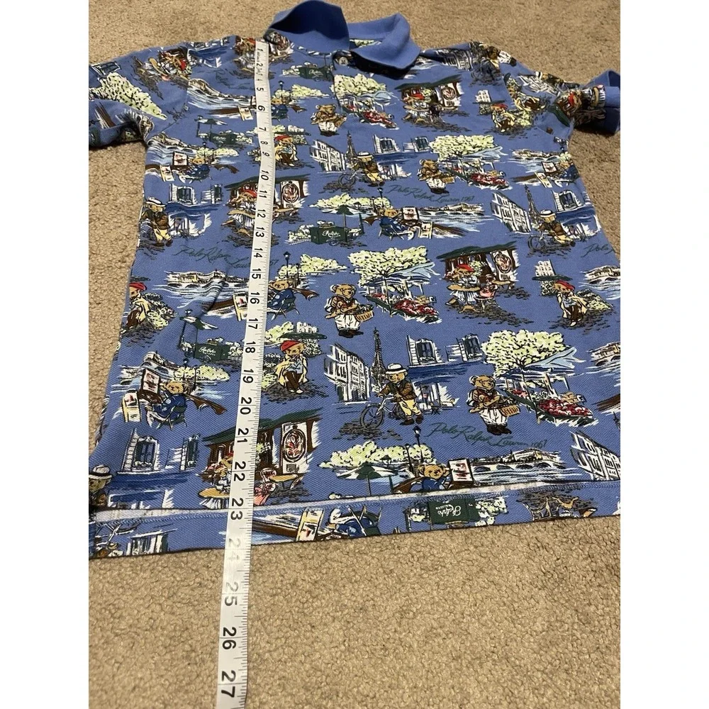 Polo Ralph Lauren Paris Print Mesh Shirt Boys Size Large